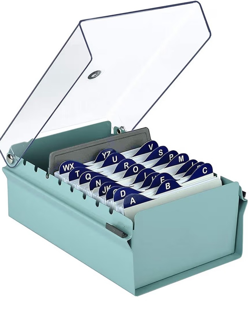 ACRIMET 3x5 Index Card File Holder Organizer Box, Metal Storage Desk Office